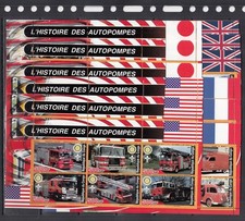Camions Pompiers Voitures Pompiers 2004 Congo MNH 4 M/s perf Set X 3 Gros Lot