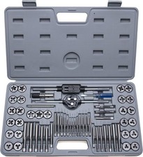 60Pc Master Tap and Die Set SAE Size 4" to 1/2" Metric Size M3 to M12 with Case