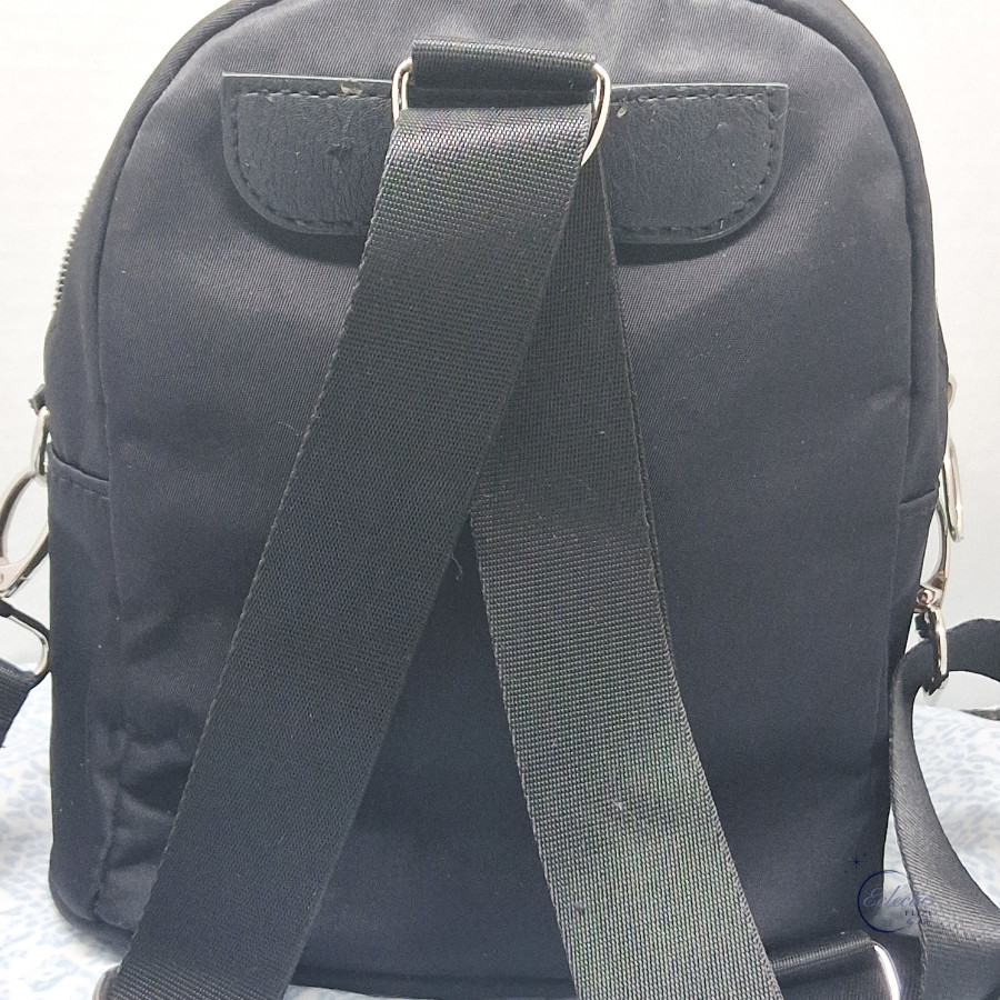 No Boundaries Black Nylon Mini Backpack Purse Con… - image 3