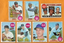 1968 & 1969 Topps Boston Red Sox 13 card lot Smith Scott Lonborg Petrocelli