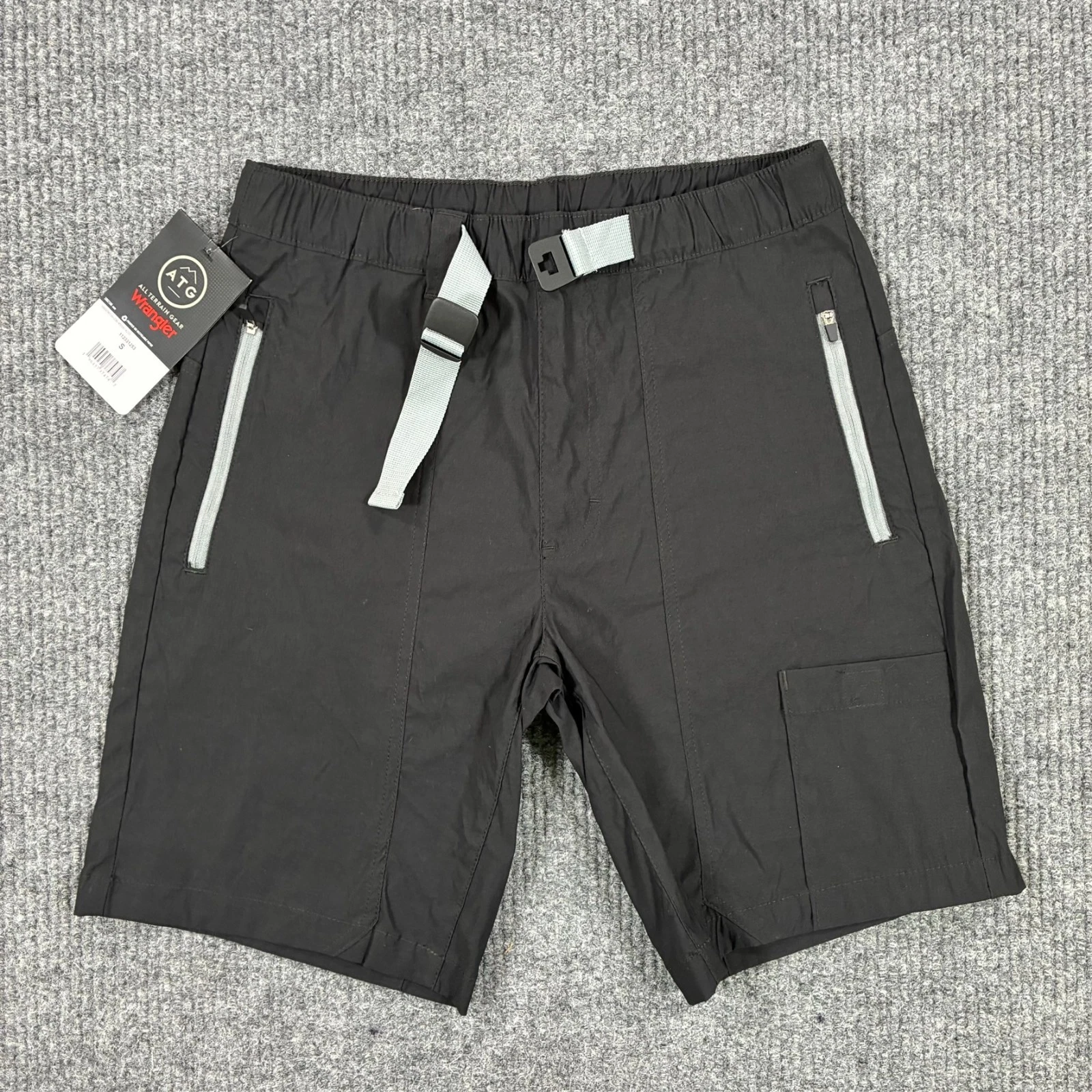Wrangler ATG Cargo Shorts Mens Size Small Black Outdoor Hiking Utility Stretch