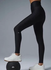 ALO Yoga High Waist Alosoft Leggings Black - Size - M