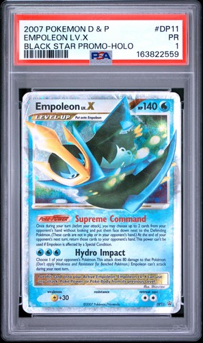 2007 POKEMON DIAMOND & PEARL BLACK STAR PROMO HOLO #DP11 EMPOLEON LV.X PSA 1