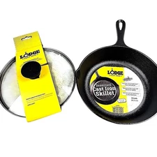 Lodge Cast Iron Chef Collection Skillet, Pre-Seasoned - 8 In With Lid