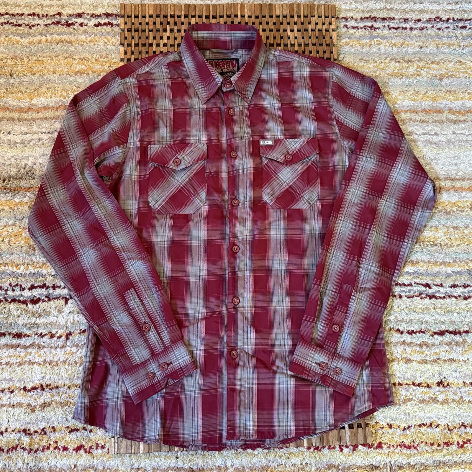 Dixxon Flannel Company Syrah Red Plaid Button Down Shirt Men's Large Tall LT