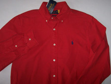 NWT Polo Ralph Lauren NEW BRICK RED Garment-Dyed Oxford Shirt Men's L NAVY Pony