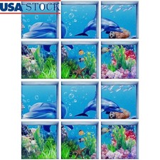 Ocean Theme Non-Slip Bathtub Stickers Waterproof PVC Shower Decals Set New