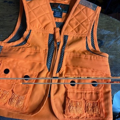 TRAIL MASTER SZ 5-6 Youth Full Zip NEW Hunting Vest Blaze  Orange W/ Game Bag