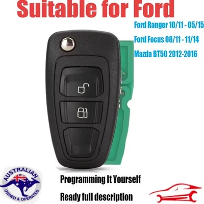 Complete Remote Key Fob Suitable for Ford Ranger PX1 Mazda BT50 Focus 2011-2016 - image 1 of 3