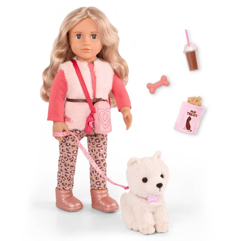 Our Generation Kinsley - Kenzi 18'' Doll - Pet Puppy Set