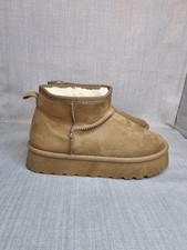 George Tan Platform Mini Suede Boots