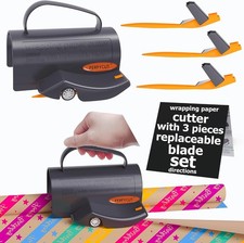 Wrapping Paper Cutter with 3 Replaceable Blade Sets for Birthday Paper Gift Wrap