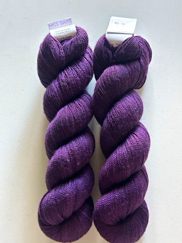 Miss Babs Yummy 2-Ply Fingering 100% Superwash Wool Hank Sagrada Purple Lot 2 - product listing photo