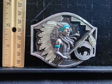 Vintage Arroyo Grande Belt Buckle Used Indian Chief Great Shape