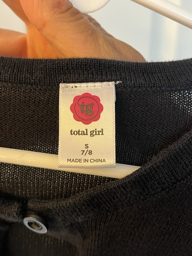 Girls Total Girl Black Cardigan Shrug Size 7/8 - Picture 3 of 4