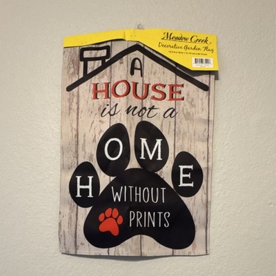 Meadow Creek Dog Garden Flag Polyester Animals Theme 12.5 x 18 in Paw Prints