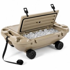 Rolling Floating Cooler 40QT with Wheels Amphibious Cooler for Camping Beach