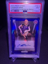 2024 Panini Prizm WNBA- Throwback Signatures Cameron Brink Blue Prizm /75 PSA 9