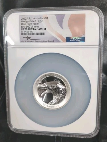 2022P 5oz Australia $8 NGC PF 70 UC ULTRA HIGH RELIEF WEDGE TAIL EAGLE 22a
