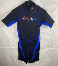 LL Bean Vortex Wetsuit Back Zip Short Legs Black/Blue Short Sleeves Junior Unise