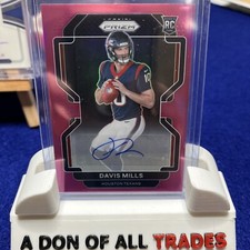 Davis Mills 2021 Panini Prizm Football Pink Auto RC Rookie Houston Texans #352