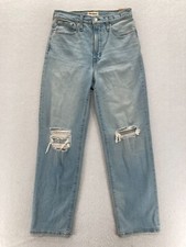 Madewell The Perfect Vintage Straight Jean Women's 27 Blue Denim Distressed NWT