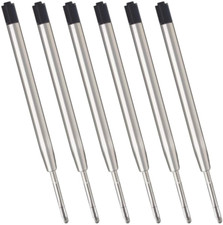 Black Ink Refills 6Pcs , Replaceable Ballpoint Pen RefillsN1Mm Medium New