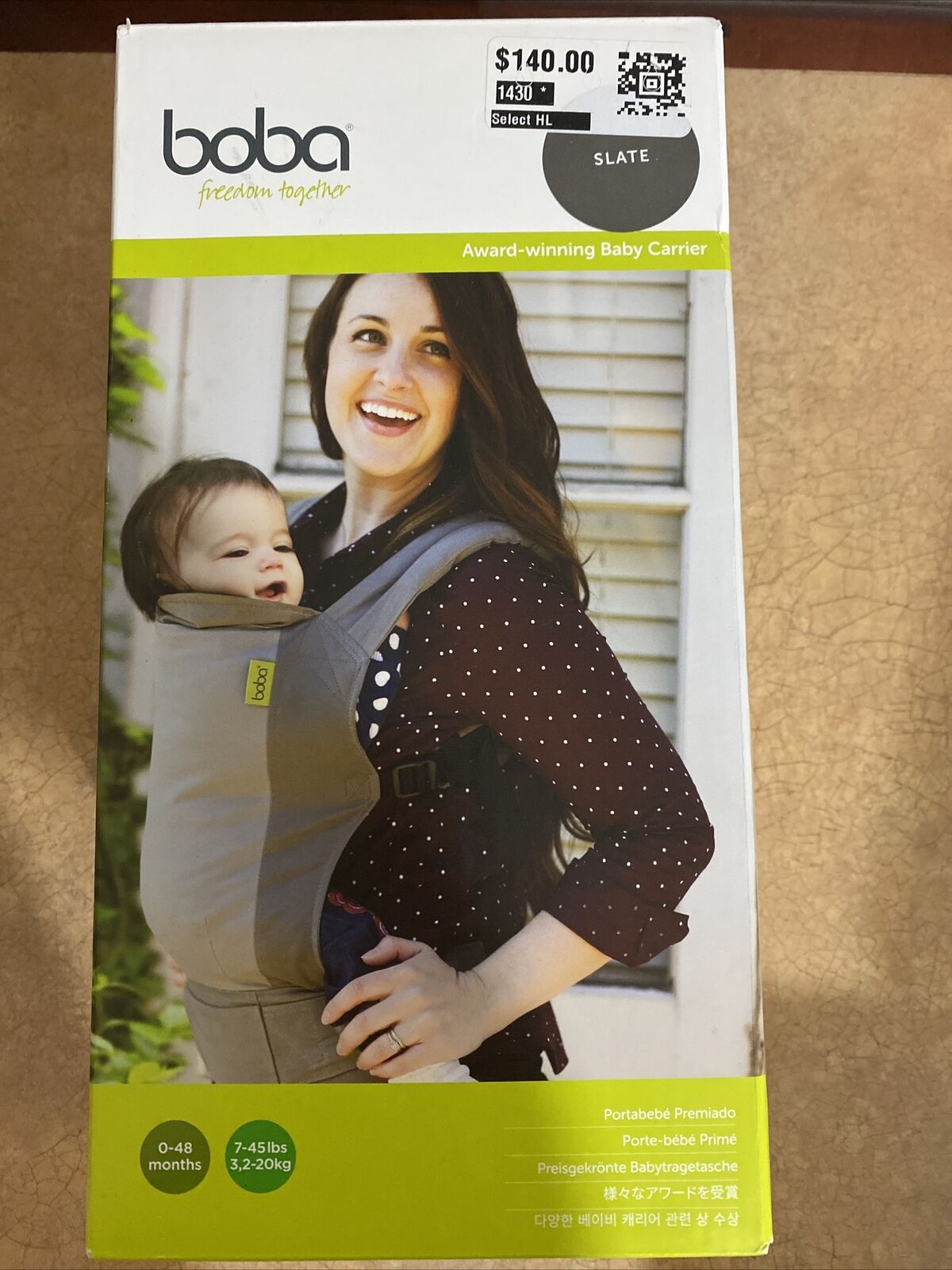 Boba Slate 4G Carrier 0-48 Months Baby Carrier 7-45lbs  BC4-018-