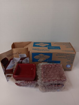 Lot de (4) petits carrés CHEF CHOYÉ ~ canneberge ~ ajouts simples - NEUF