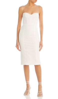 Bardot Womens Charley Lace Cocktail Midi Dress White 8