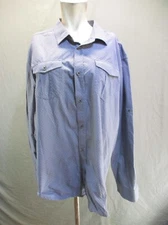 Prana Size XL Mens Gray Collared Long Sleeve Front Pocket Button Down Shirt 721