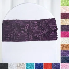 20 Satin Rosettes Stretchable Spandex Chair Sashes Party Wedding Decorations