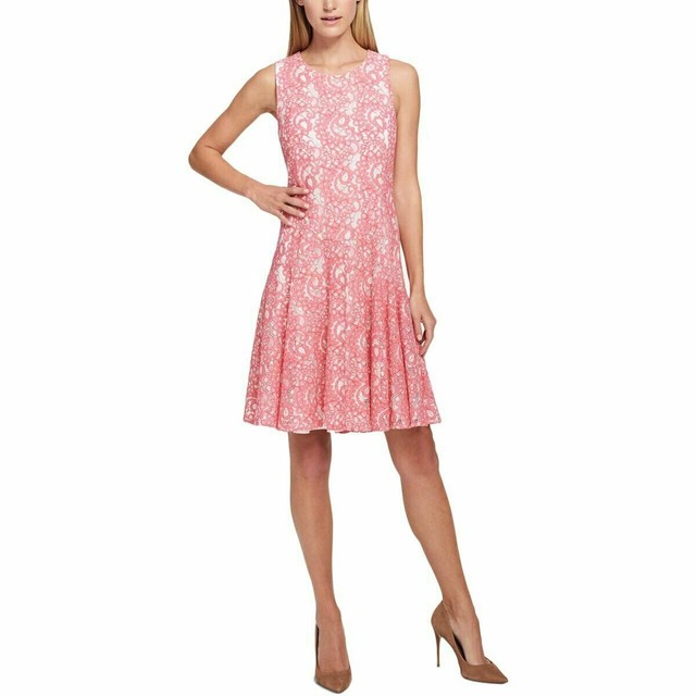 Tommy Hilfiger Womens Pink Lace Overlay 