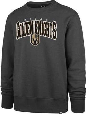 47 Brand Las Vegas Golden Knights Varsity Block Headline Crew NHL Charcoal Mens