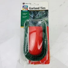 Vintage Lites Up Christmas Reusable Garland Ties 10-Pack Green