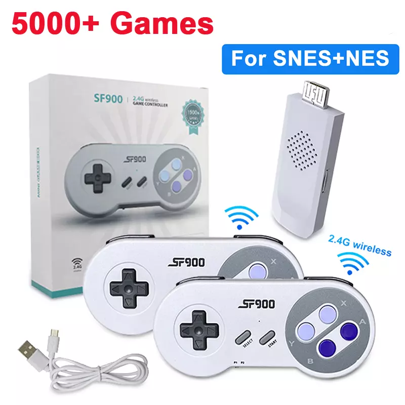 Video Game Super Nintendo Stick 900 Jogos Retro 2 Controles Sem Fio