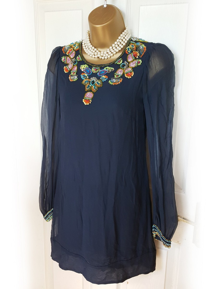 french connection bex bead dress French Connection Beaded Neckline Coral Bex Dress