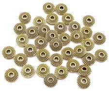 40 Beads Antique Gold Bicone Metal spacer Beads-8mm