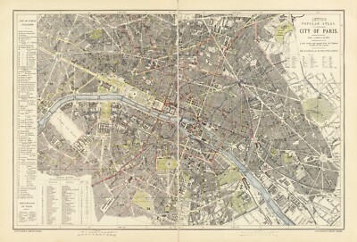 Heim Wandkunstdruck - Vintage Kartenposter - PARIS 1883 & BUSROUTEN - A4, A3, A2,A1,A0