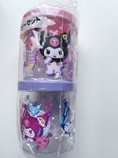 Sanrio kuromi paquete de dos latas de almacenamiento de plástico de Japón