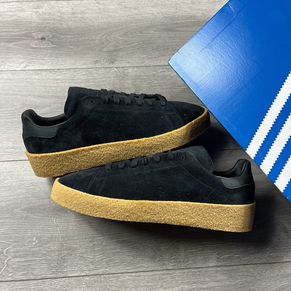 Adidas Originals Stan Smith Crepe 'Black Suede Gum' Size UK