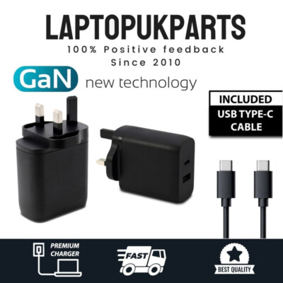 Ersatz für HP Pavilion X2 12-B100NK 65W USB-C GaN Wandadapter Ladegerät Netzteil