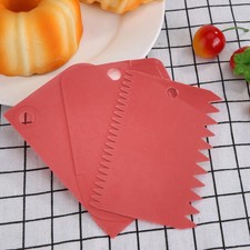 3 pz raschietto crema cottura fondente strumento torta cutter liscio per cucina (rosso)