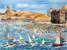 Beach Sea Boats Marseille Accent Tile Mural Kitchen Bathroom Backsplash Ceramic