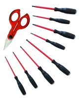 Intercable Ao1714 Set Of 8 Screwdrivers With F1 Scissors Red Intercable Ao1714 Set Of 8 Screwdrivers With F1 Scissors Red