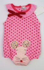 Baby Girls Clothes GELATI Applique Mouse Romper Outfit 9 Months BNWT NEXT DAY