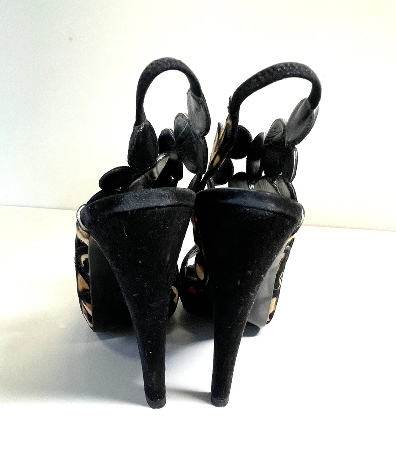 Sandalias Pierre Hardy Leopardo Y Gamuza Negra Tacón Alto con Caja 37.5 Foto 3 de 4