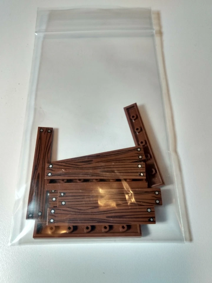 Nuevo azulejo de grano de madera marrón 1x6 patrón de 4 uñas personalizado y compatible - difícil de encontrar Foto 2 de 2