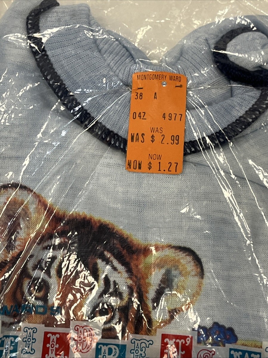 Vintage Montgomery Wards Children's Wear PJ's Pajamas Tiger Print
