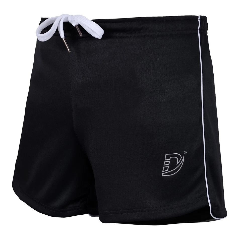 DEFY NUEVO HOMBRE ENTRENAMIENTO GIMNASIO ENTRENAMIENTO DEPORTES CORRER CASUAL FITNESS PANTALONES CORTOS NEGROS Foto 3 de 4